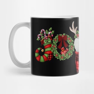 Christmas Joy Dwarf Stocking Reindeer Bichon Frise Mug